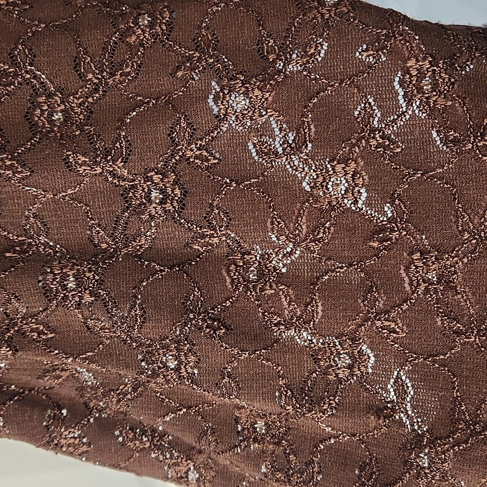 Brown Lace Sleeveless Top - Picture 3 of 7